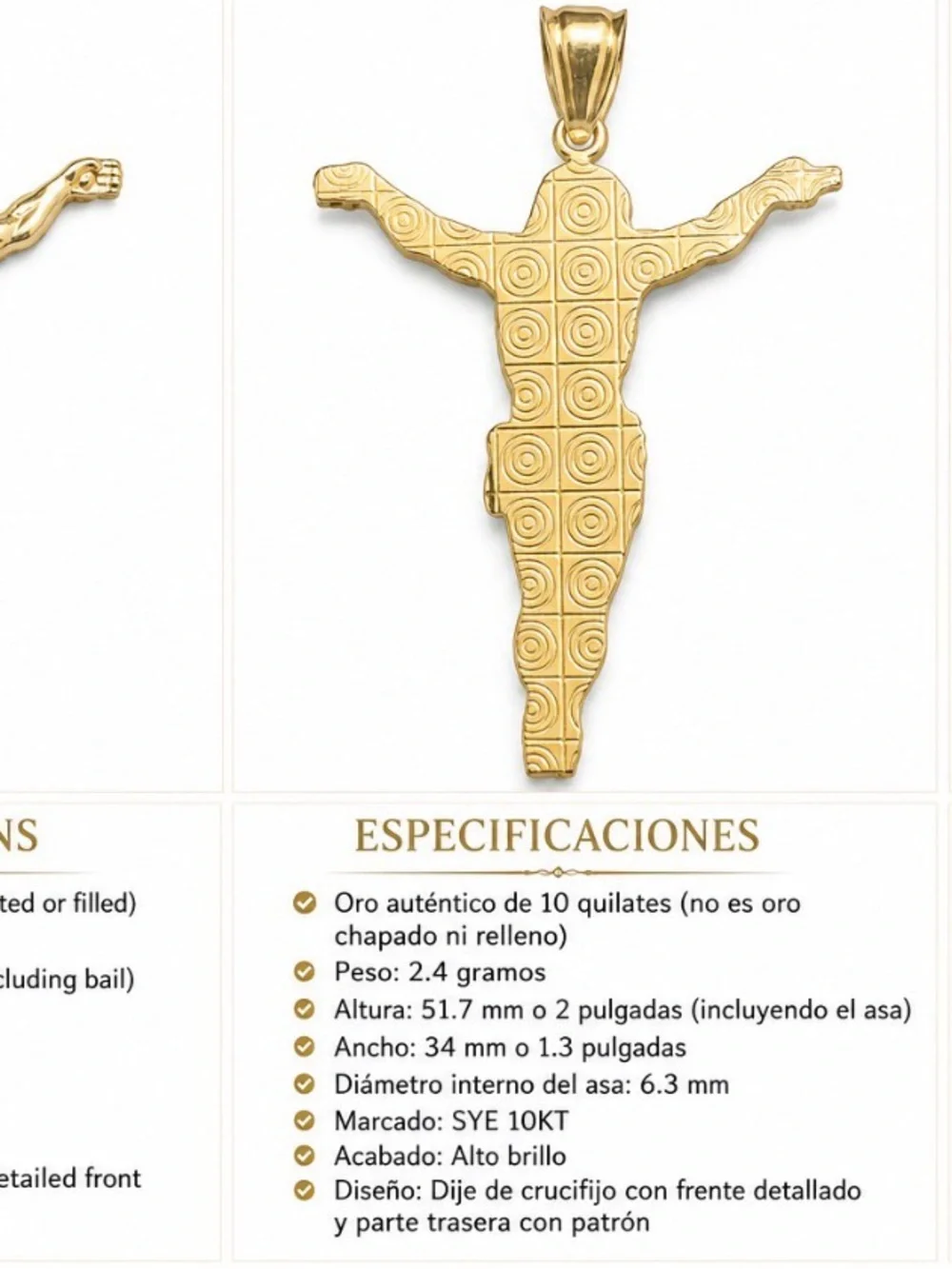 Gold-Tone Crucifix Pendant with Figure